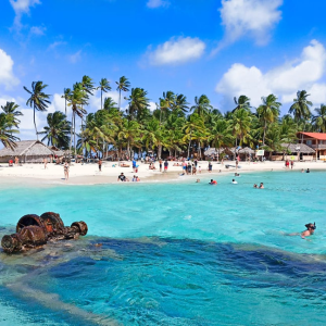 Isla perro chico barco hundido